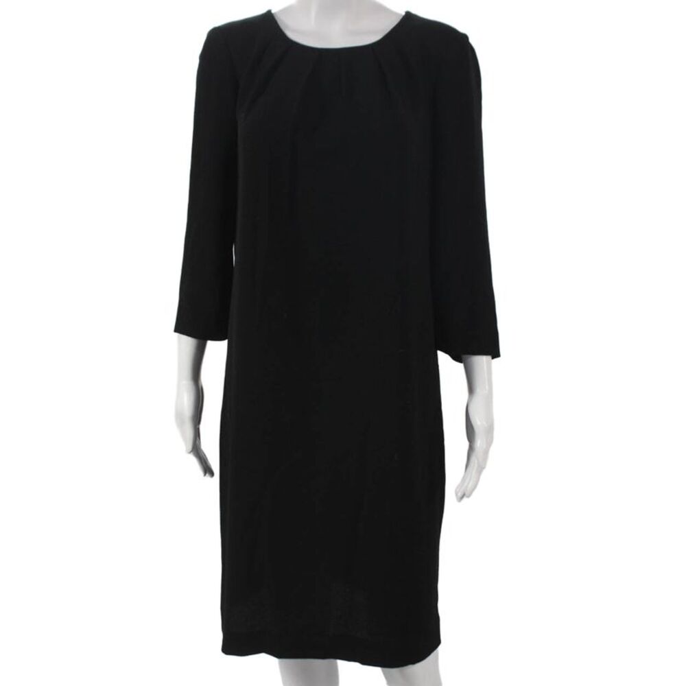Moschino Cheap & Chic Women Shift Dress Black 3/4 Sleeve Round Neck Size 46